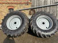 Komplet opon szerokich z felgami  do ciągnika Massey Ferguson