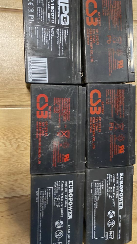 Akumulatory 12V z UPS, zestaw CSB, HPG, Kobe, Europower