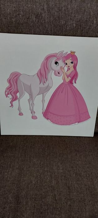 Obraz. Księżniczka z koniem. 40 cmx 40 cm