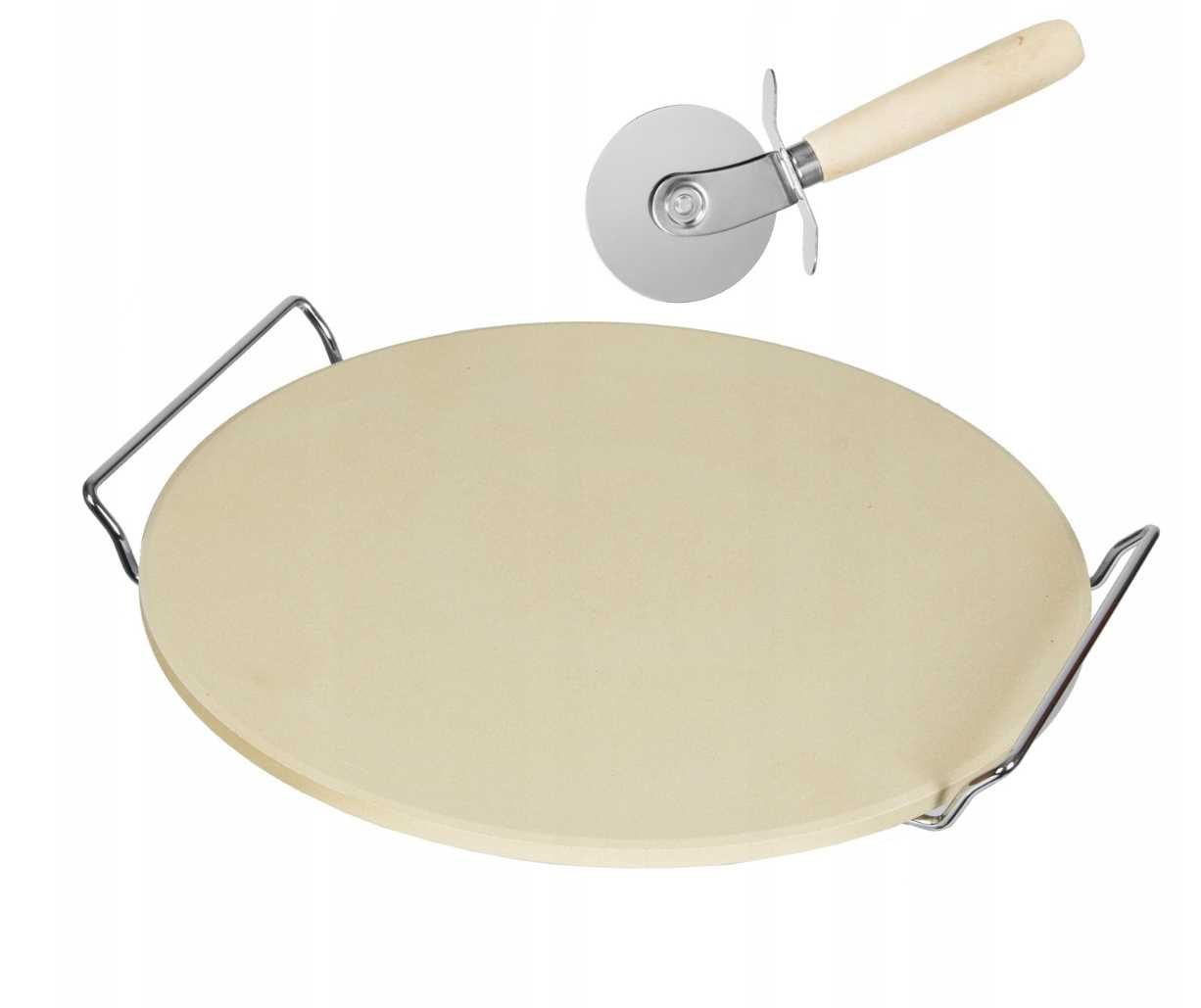 KAMIEŃ DO PIECZENIA PIZZY taca deska średnica 33cm + radełko