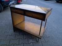Stary stolik stół rtv prl z szufladami schowkiem połysk szafka vintage