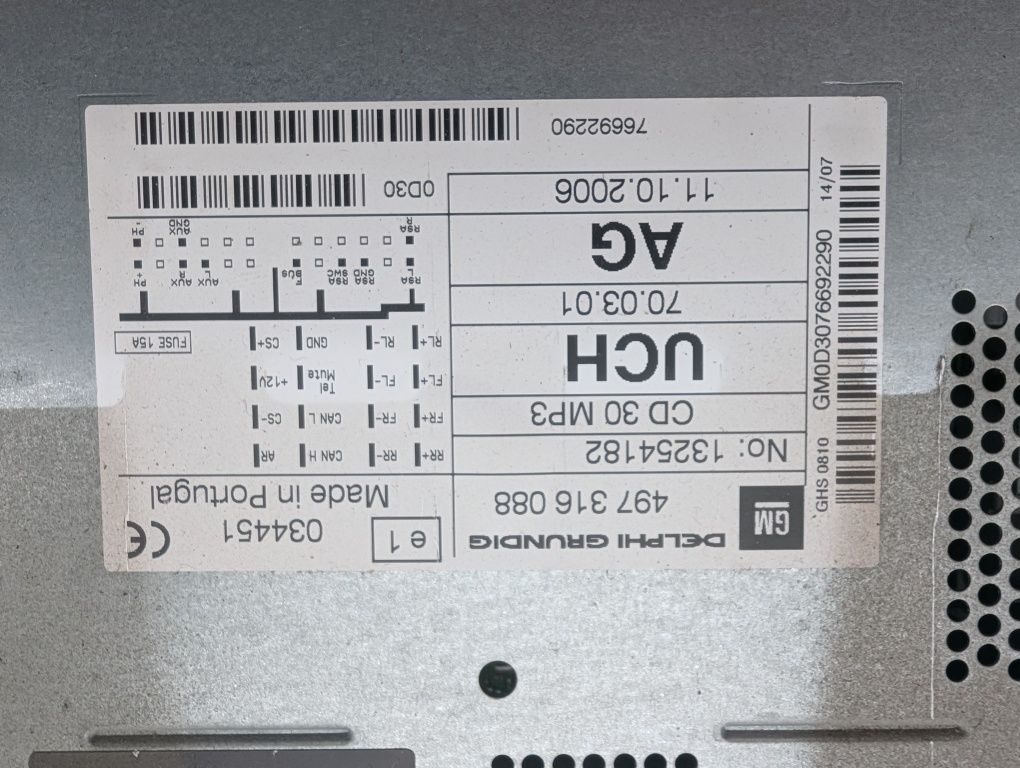 Автомагнітола для Opel Corsa D CD 30 MP3