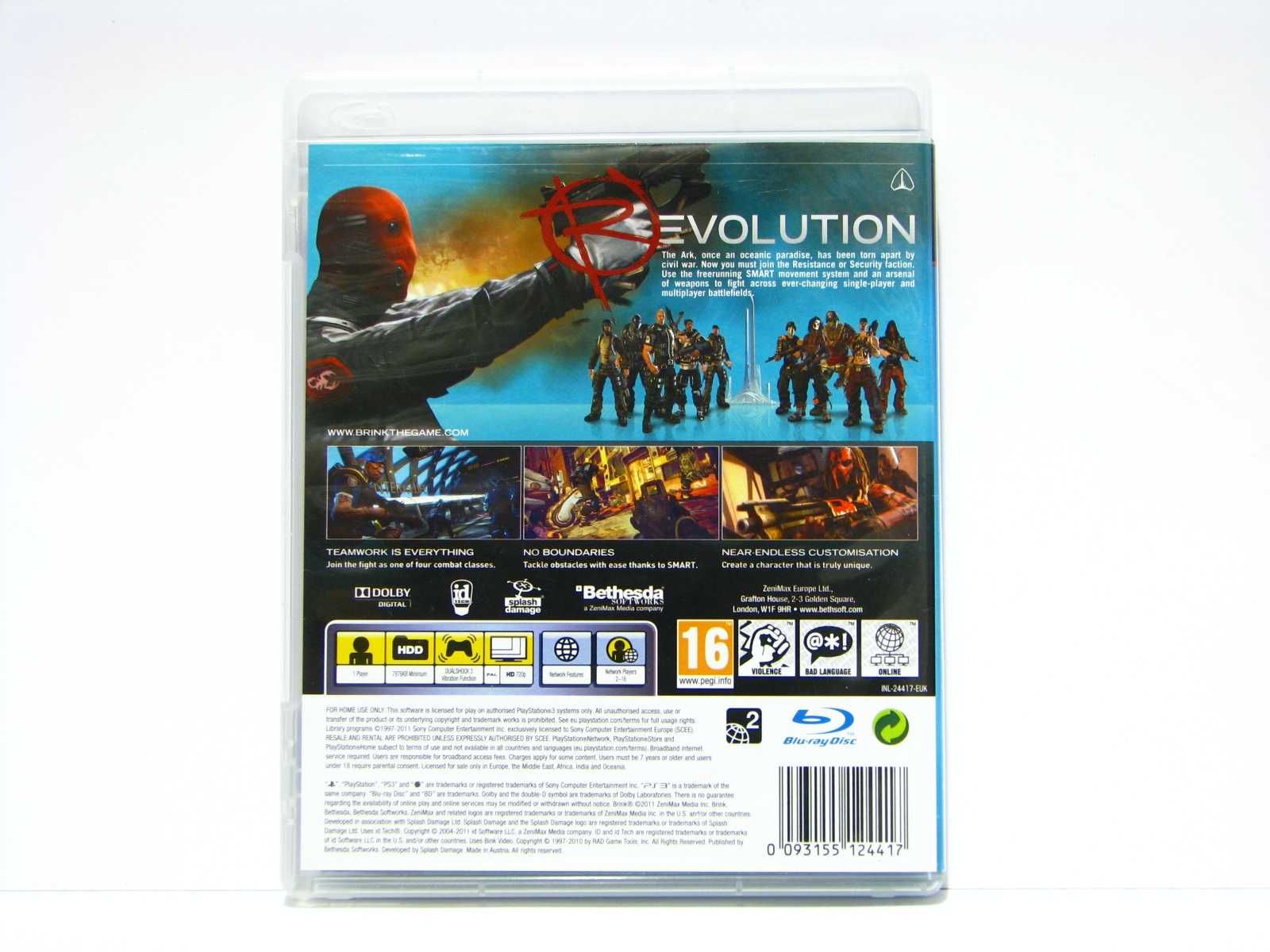 PS3 Gra BRINK Revolution Kompletna Bardzo Zadbana Jak Nowa Playstation
