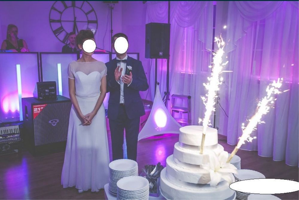 Sukienka suknia ślubna delikatna prosta boho r.S