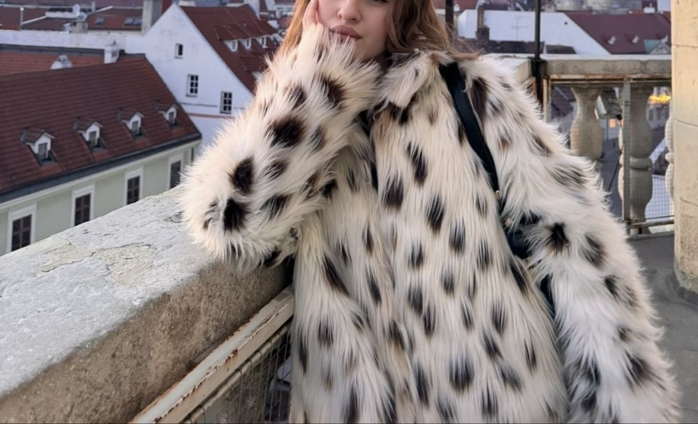 Шубка Zara рись, еко шуба