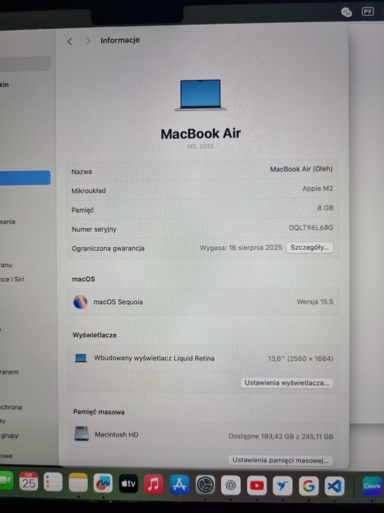 MacBook Air M2 8/256