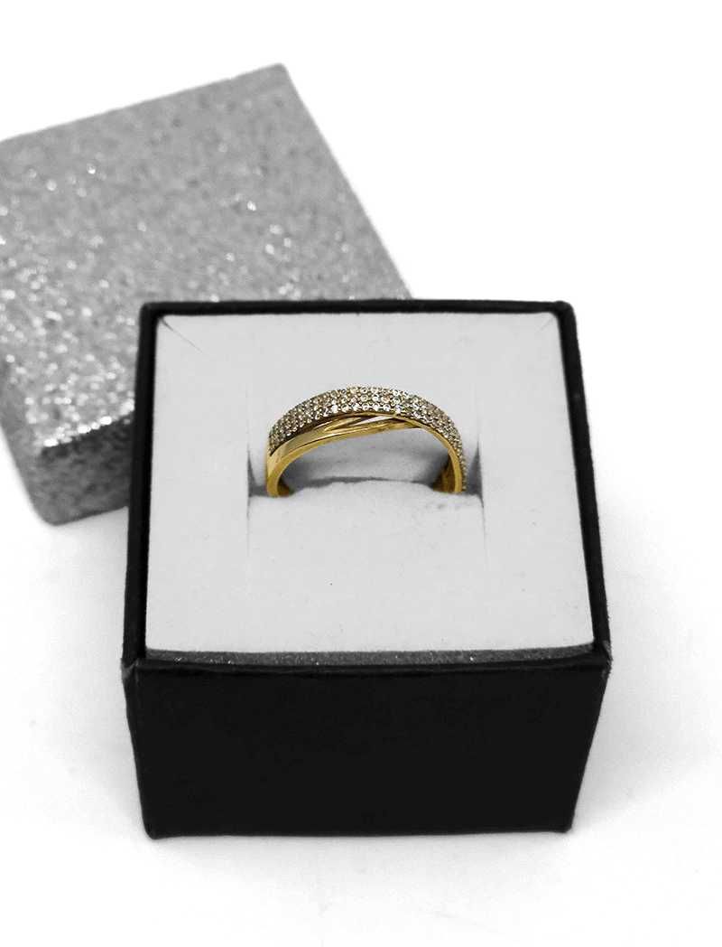 Złoty pierścionek z cyrkoniami 585p | 2,6g | r. 16