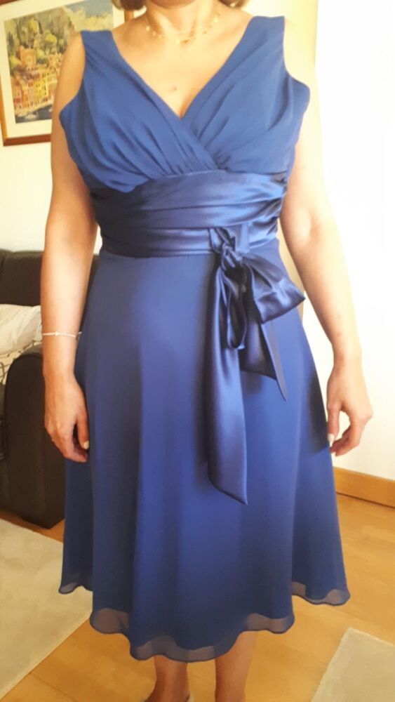 Vestido azul de cerimônia