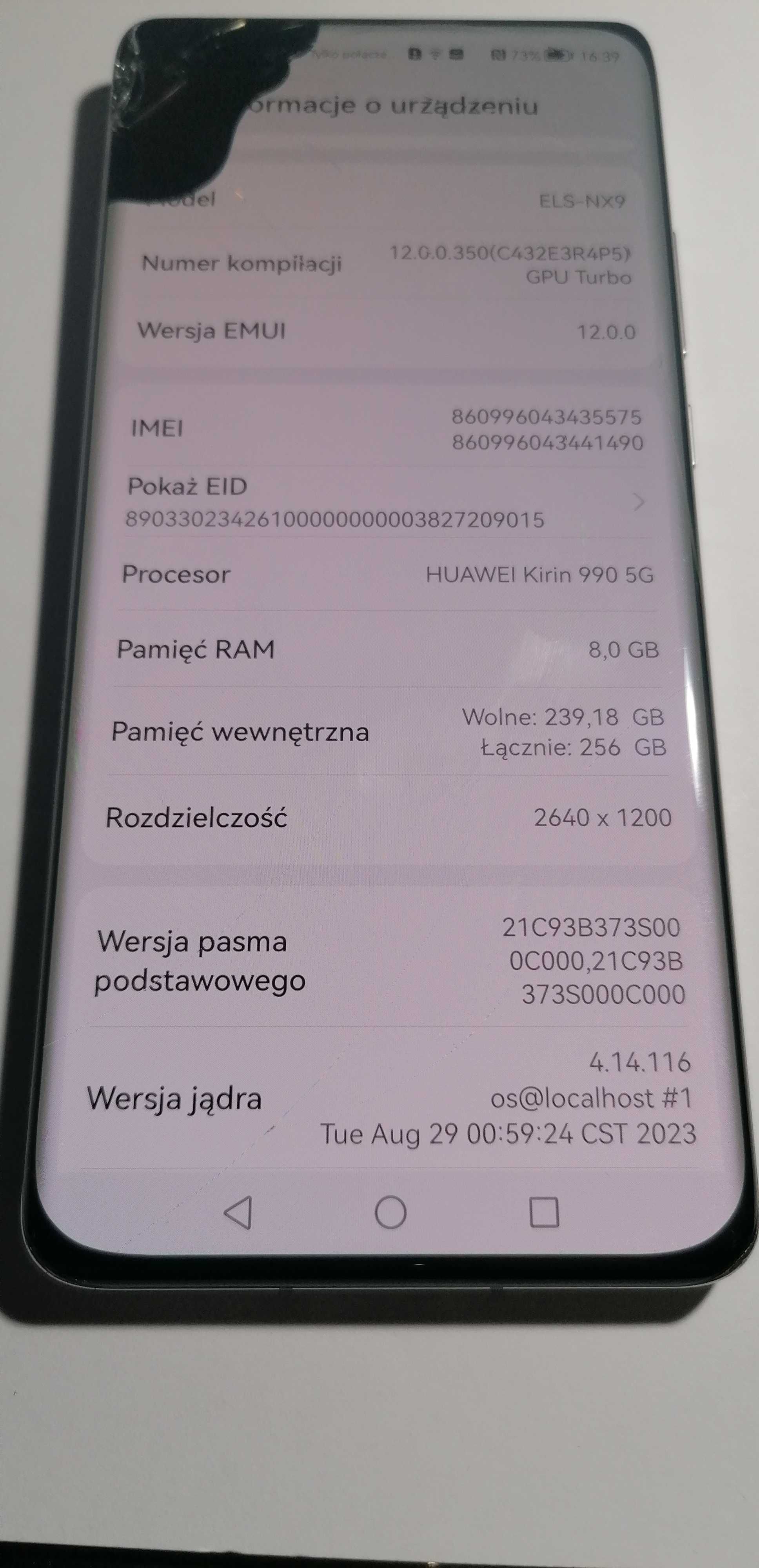 Huawei p40 pro uszkodzony ekran, działa