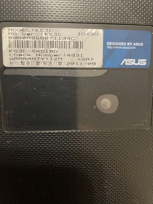 Ноутбук  K53E асус