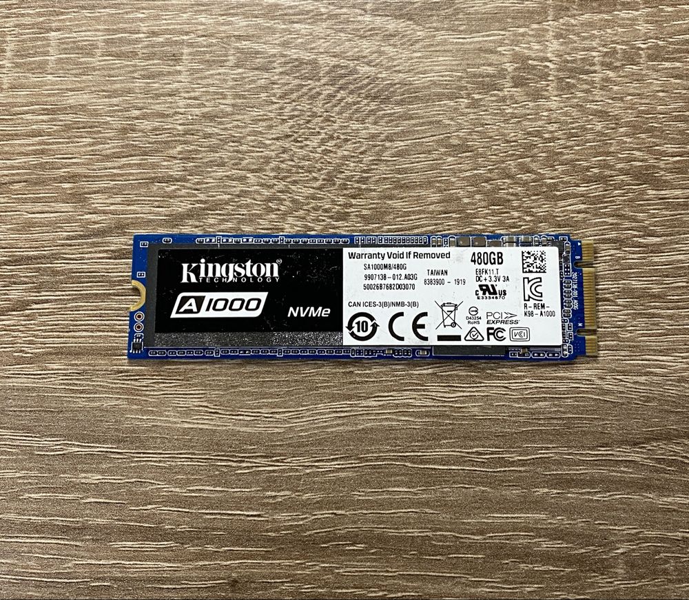 Ssd диск Kingston A1000 480 gb гигабайт 97% жизни m2 nvme как новый