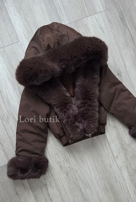 Cudo ! Kurtka mis bomberka zimowa obszycie lis jenot mankiety futro