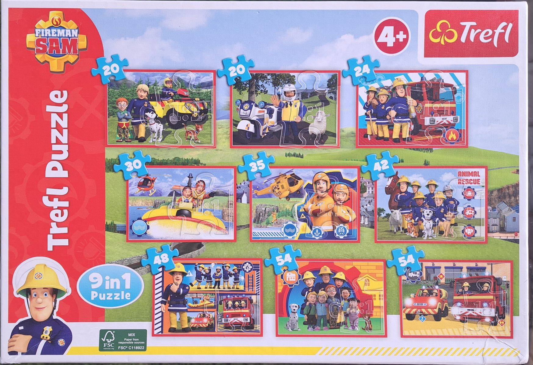 Puzzle Strażak Sam 4+ 9w1