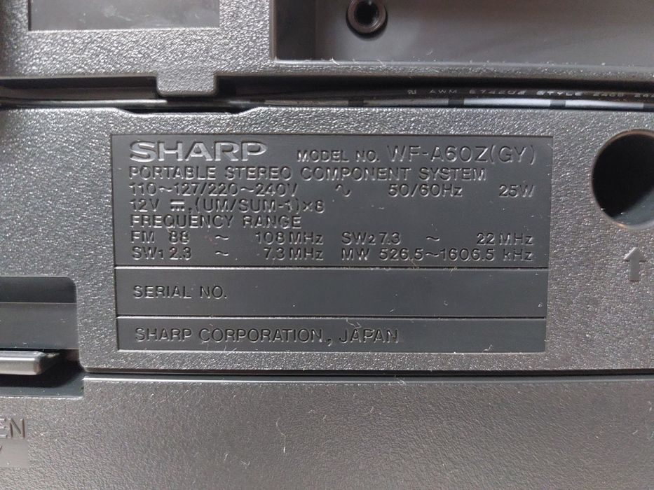 Магнитофон / магнітофон/ магнітола SHARP WF-A60Z (GY)