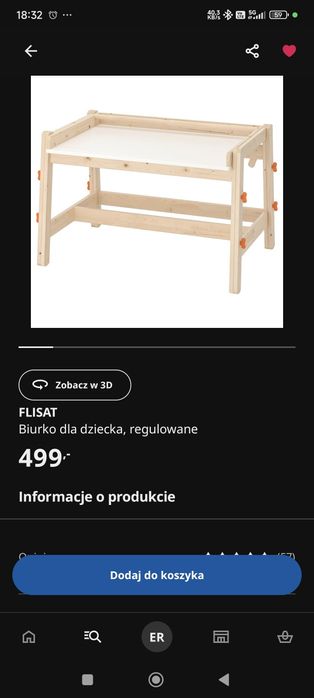 Biurko dziecięce na wzór IKEA