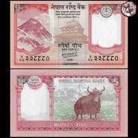 NEPAL - 5 Rupii, 2020 rok, Mount Everest, Jak, stan bankowy