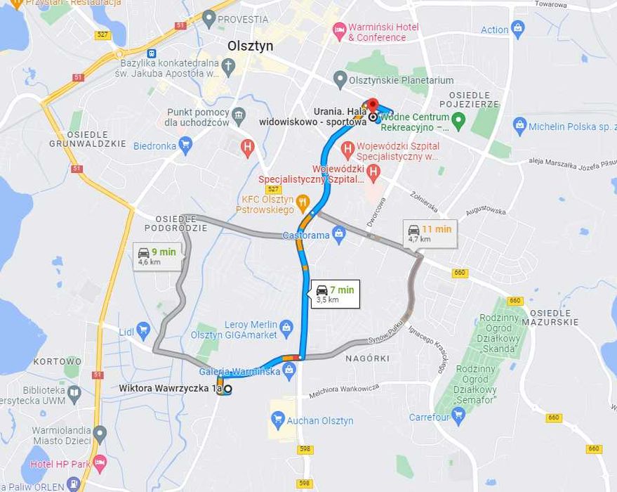 Noclegi i pokoje Olsztyn – tanie kwatery blisko centrum ok 200 miejsc