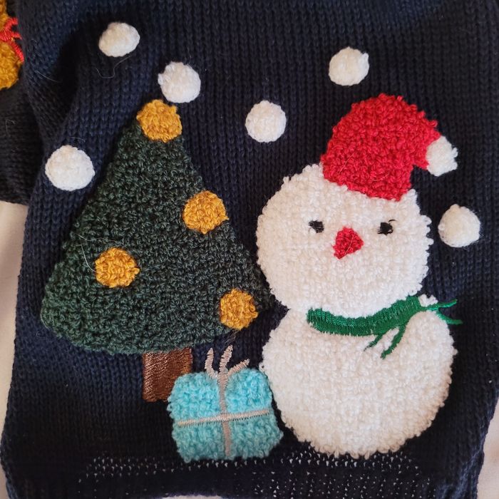 Sweter świąteczny dla małego psa ROZMIAR S bałwanek i choinka