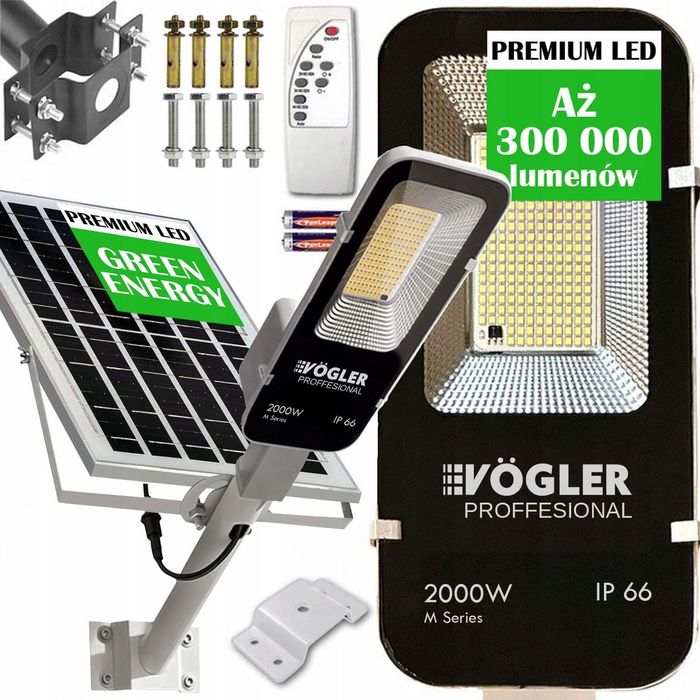 LAMPA SOLARNA 2000W z Czujnikiem Ruchu i Zmierzchu M-SERIES VOGLER
