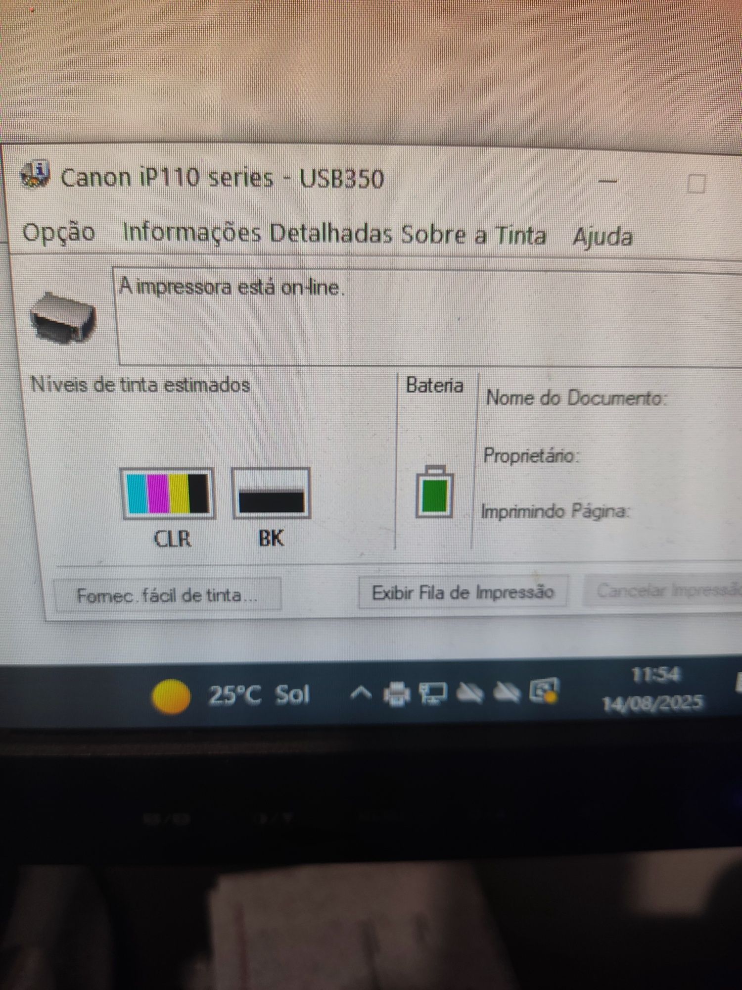 Impressora portátil Canon ip110 como nova.