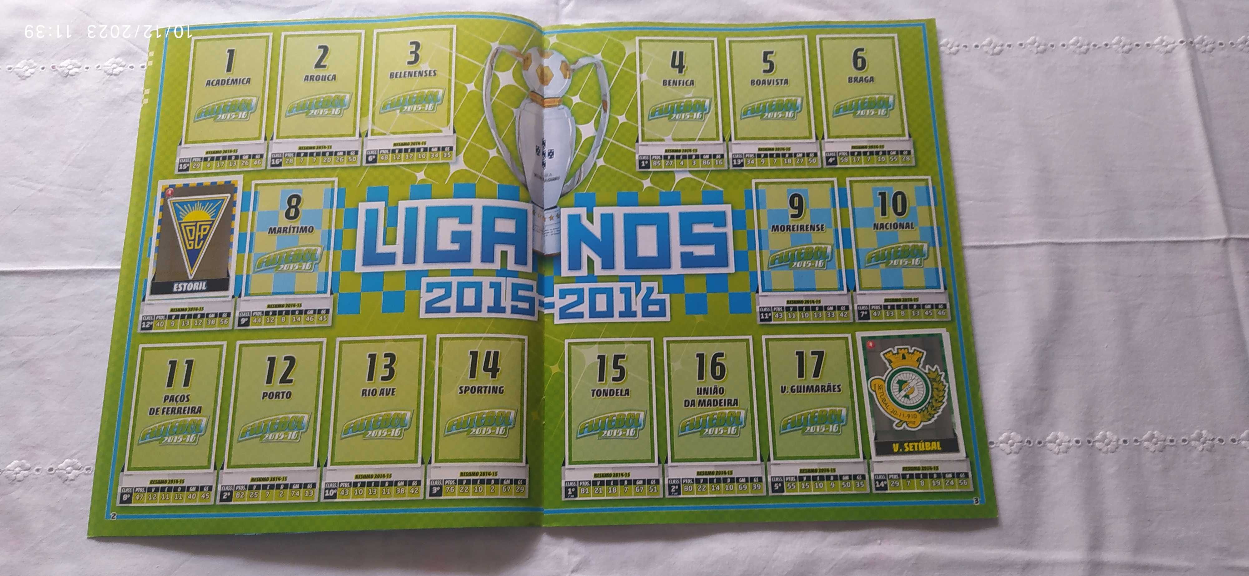 Caderneta Panini INCOMPLETA Futebol Liga Nos 2015-16