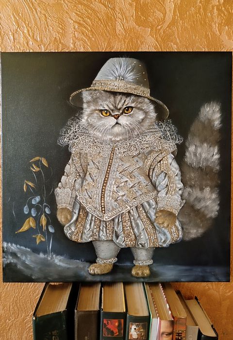 Картина маслом. Кот Луи Первый