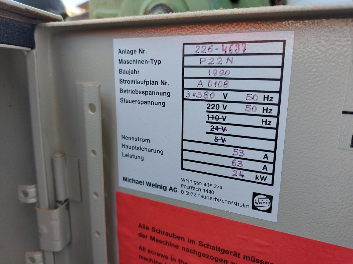 Strugarka czterostronna Weinig Profimat 4 +Uni.