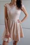Asos Topshop pudrowa cekinowa sukienka cekiny sylwester glam 38 M