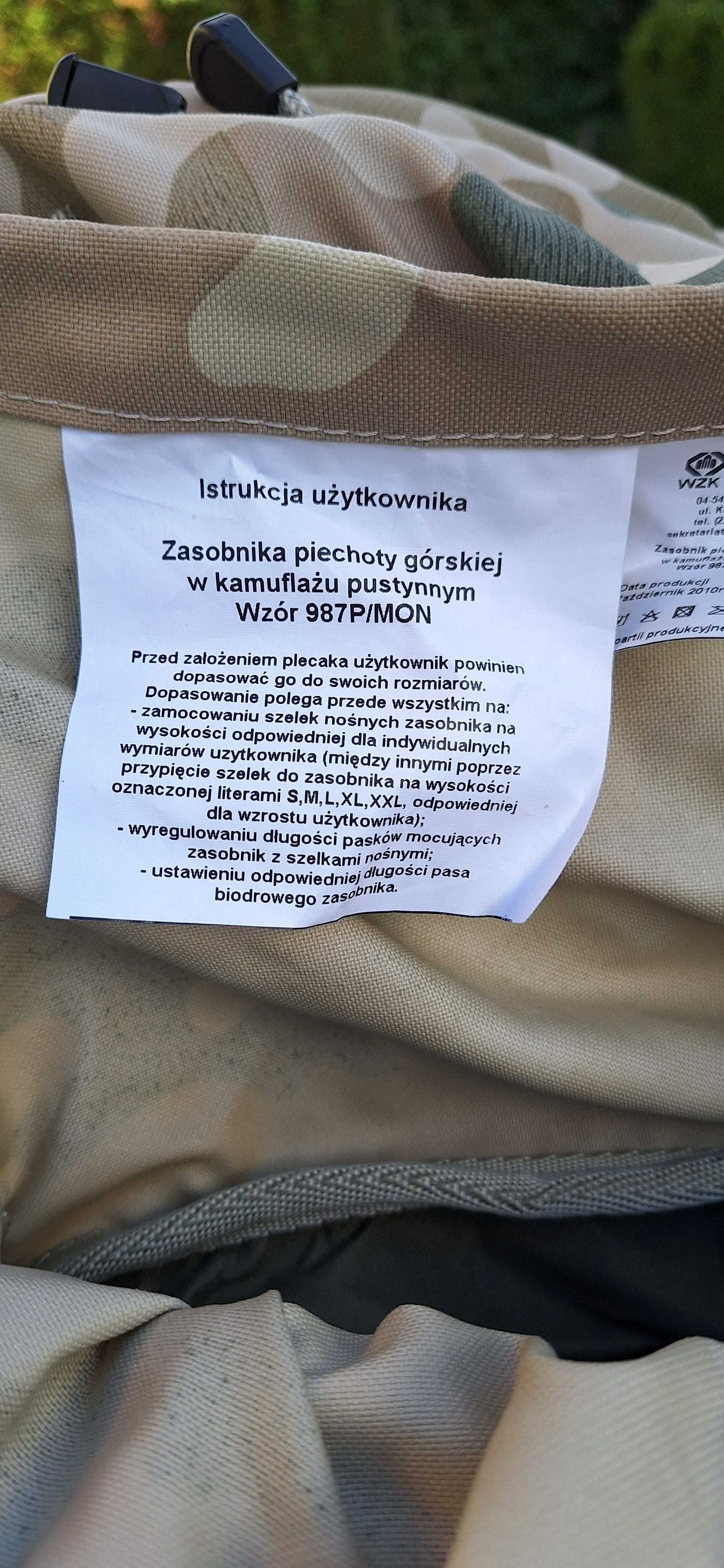 Plecak, Zasobnik piechoty górskiej Wzór 987P/MON kamuflaż pustynny
