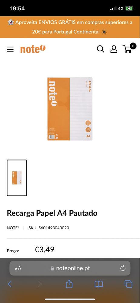 Recarga papel A4 pautado note