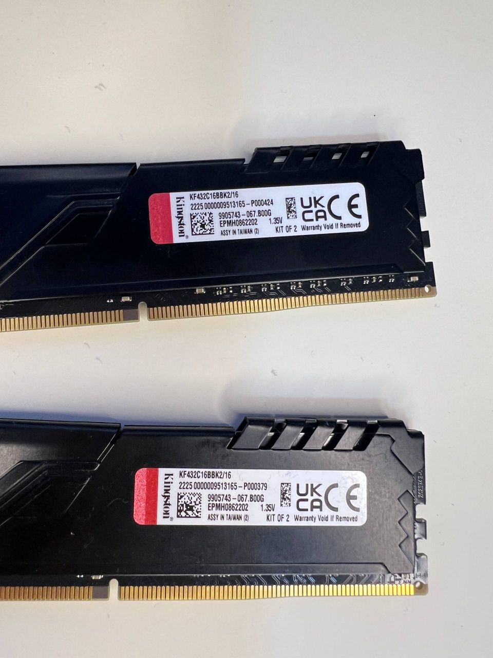 Оперативна память KINGSTON DDR 4  3200Mt/s  2 шт по 8 GB