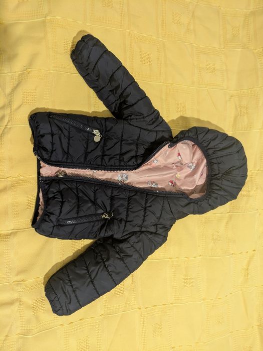 Casaco acolchoado quente menina tamanho 2 anos reversível
