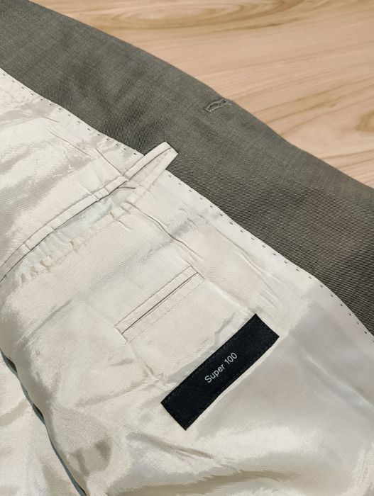 Szara Wełniana Marynarka Hugo Boss Vintage 00's