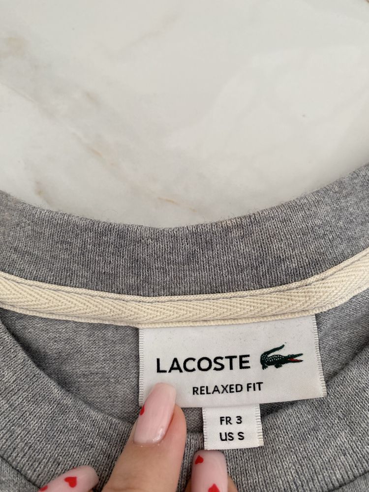 Longsleeve Lacoste z niebieskim krokodylem rare