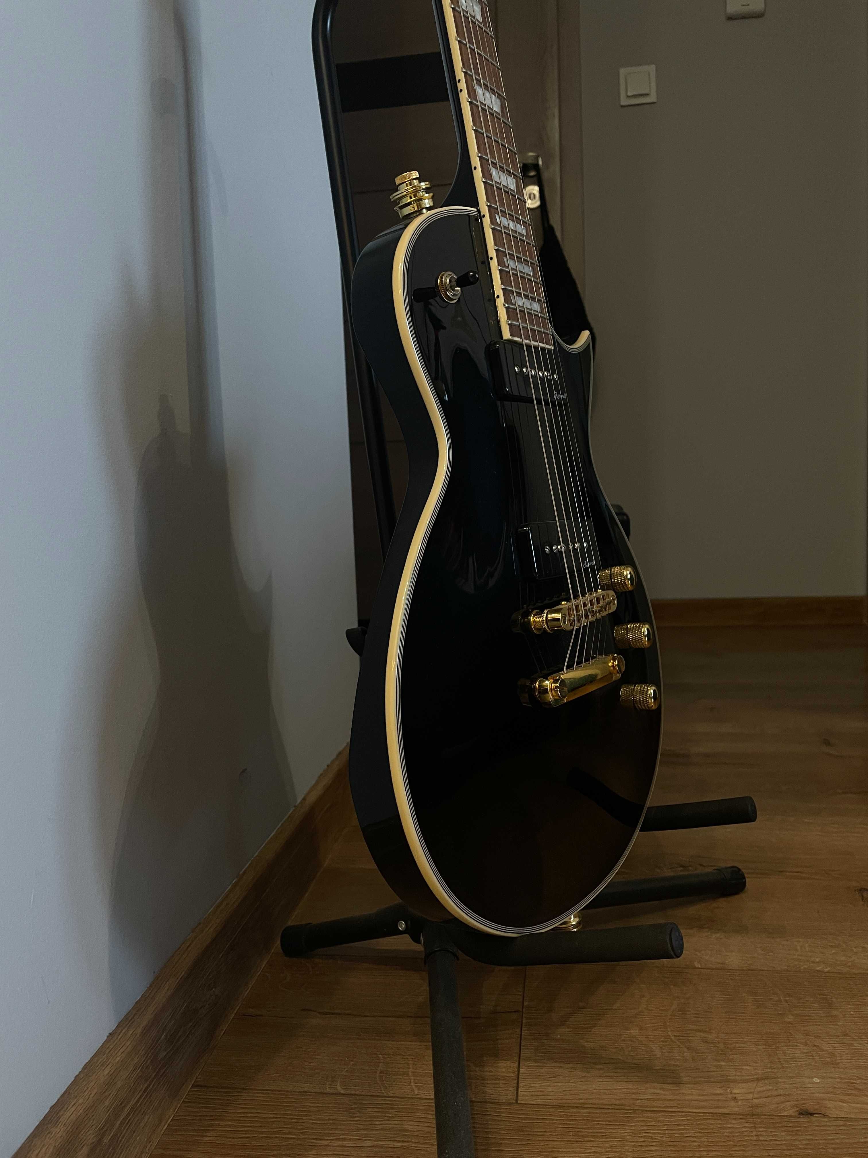 ZESTAW  Gitara elektryczna Harley Benton P90 Czarna + Wzmacniacz