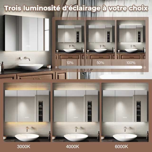 Szafka z lustrem/lustro/regał /półka /LED/90x65x13cm/SIRHONA !A2540-A!