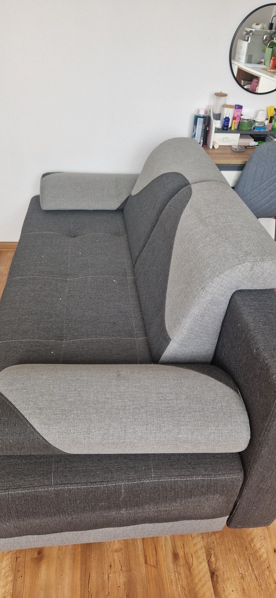 Sofa rozkladana szara