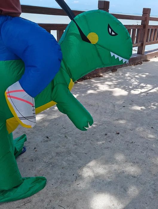 Надувний костюм динозавра дорослий. Реквізит. Косплей. Хелловін. Пранк
