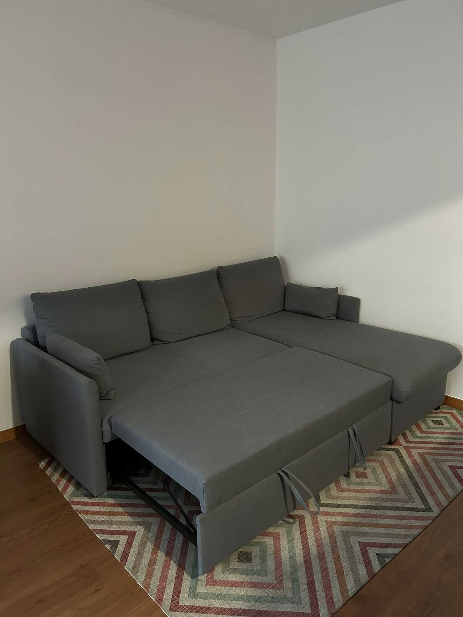 Sofa Cama Chaise Longue Cinzento com Arrumação Conforama