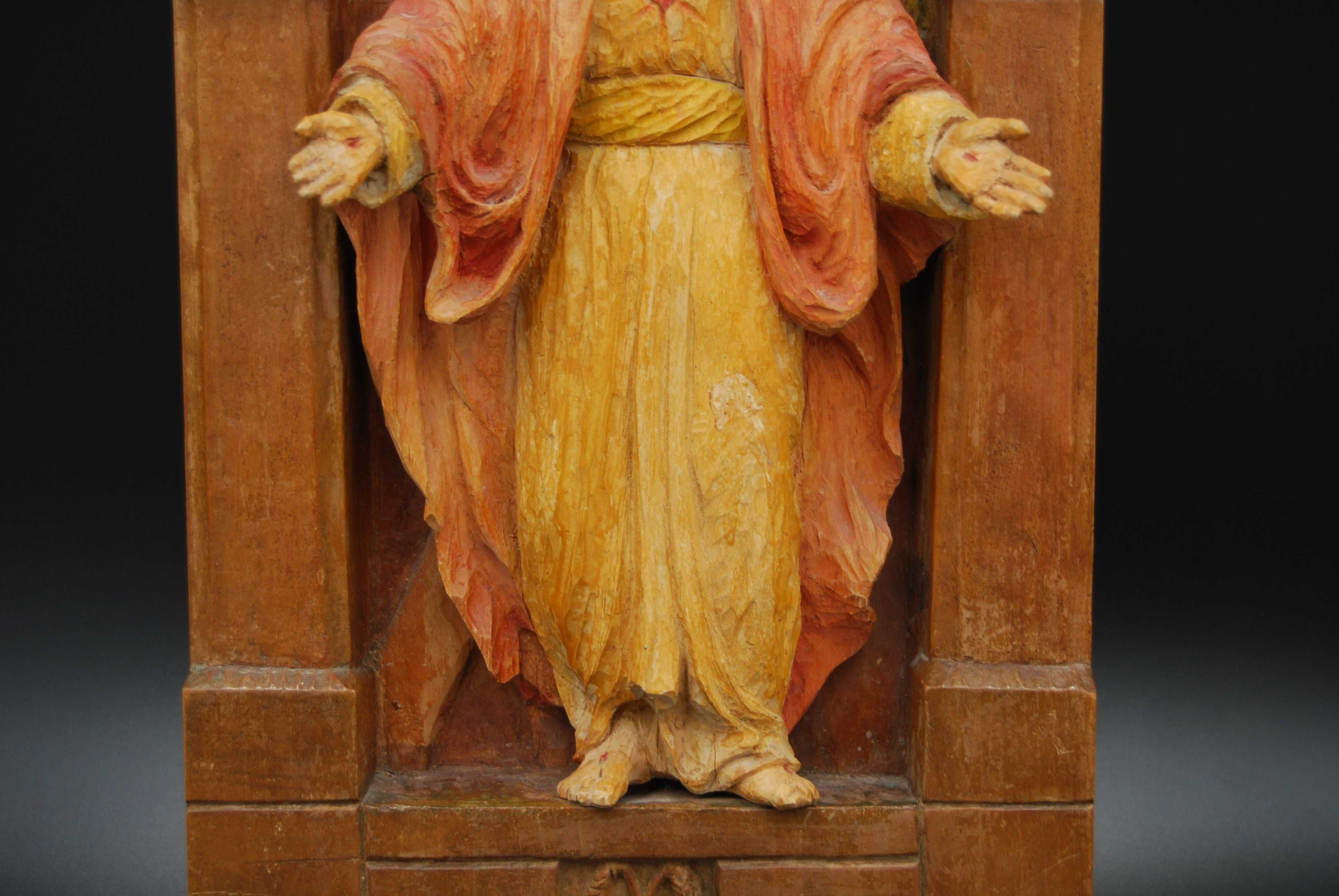 Rzeźba reliefowa Jezusa Chrystusa drewno