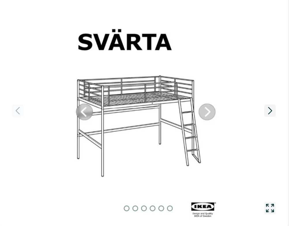 Cama Alta Ikea svarta como nova