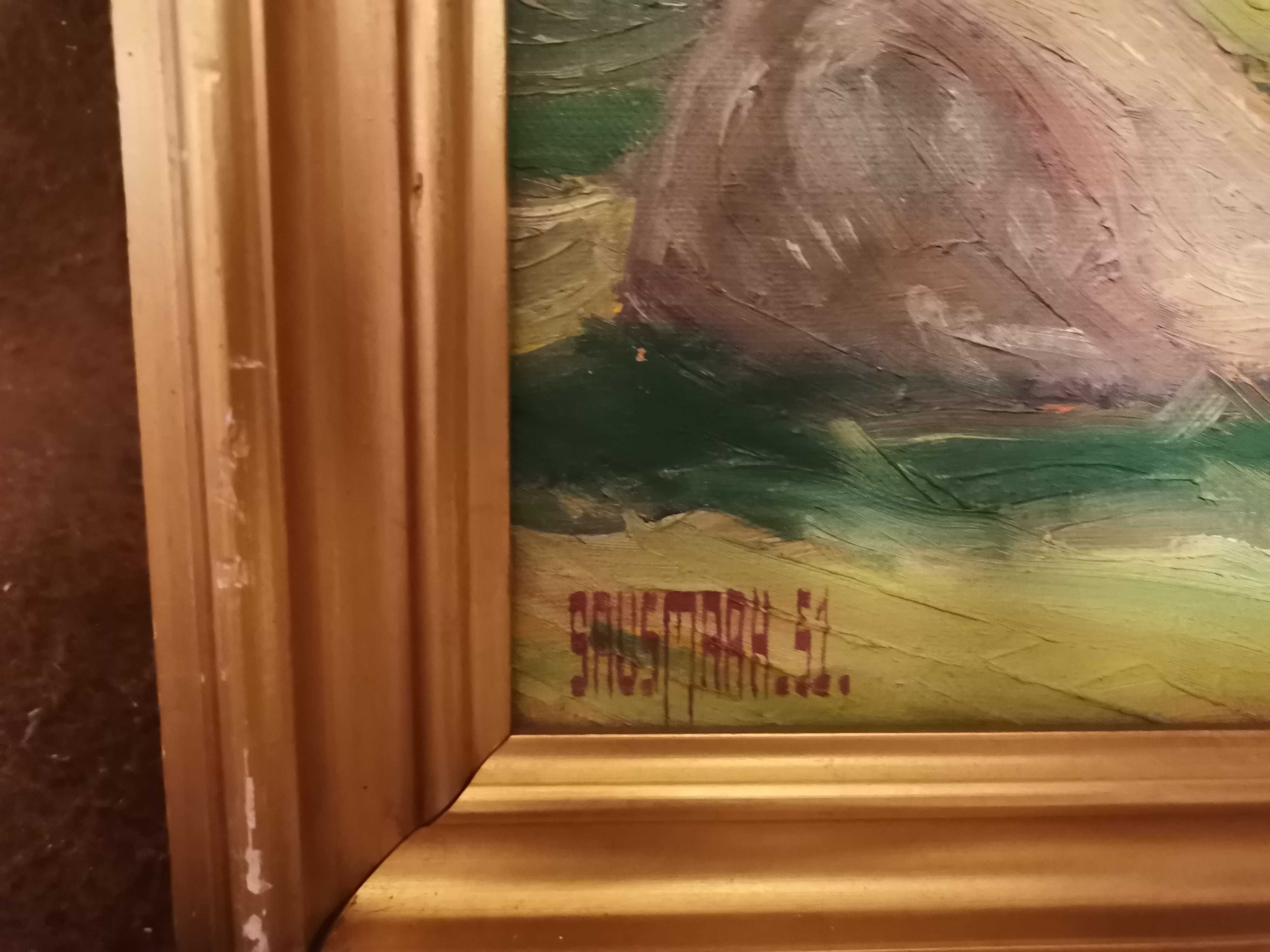 Stary obraz olejny na płótnie sygnowany