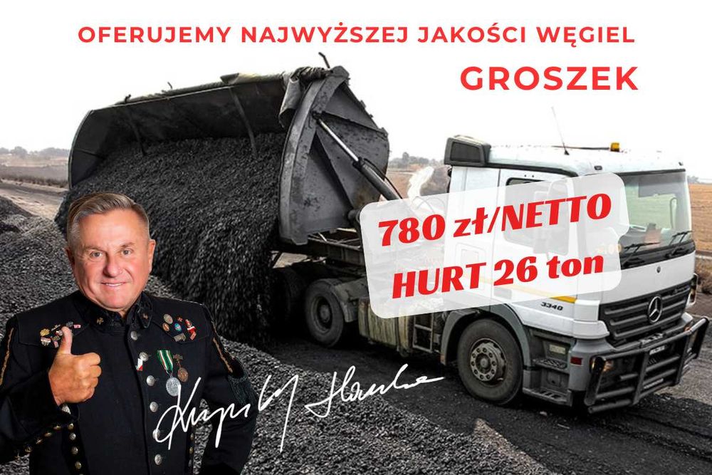 Węgiel - GROSZEK z polskich kopalń - 5-25 mm - Dostawa LUZEM