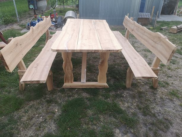 Zestaw ogrodowy Jesion stół z ławkami