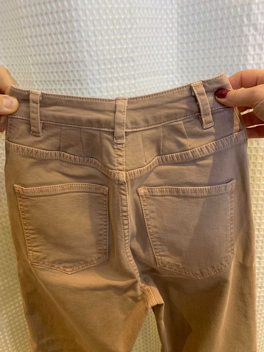 Dżinsy różowe, pudrowy róż Asos, rozm. XS