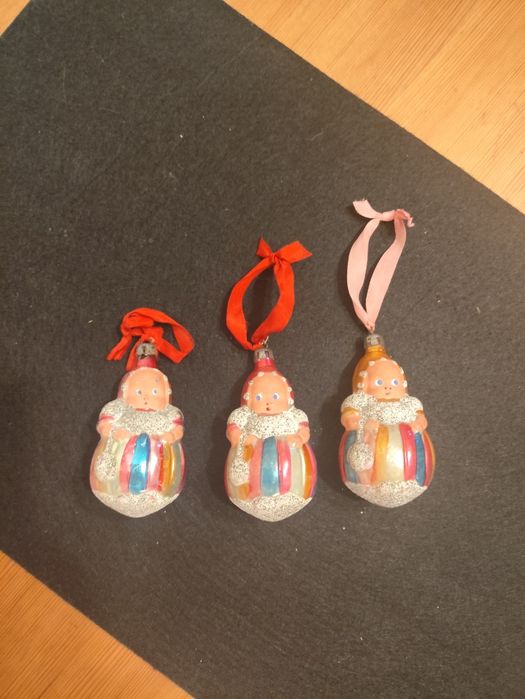 Bombka PRL Babuszka łowiczanka