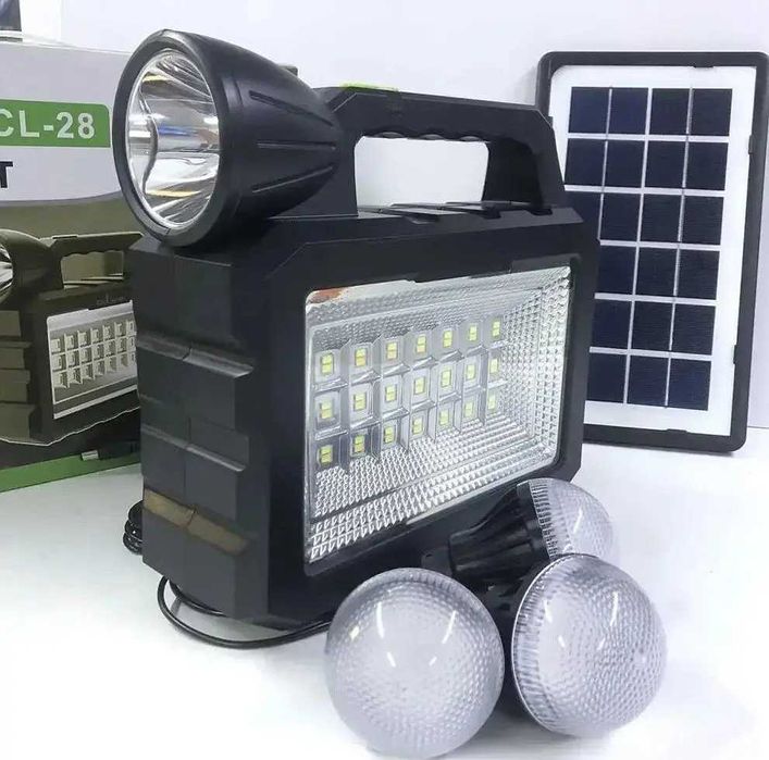 Ліхтар Cclamp CL-28  Сонячна станція + PowerBank + 3 LED лампи.