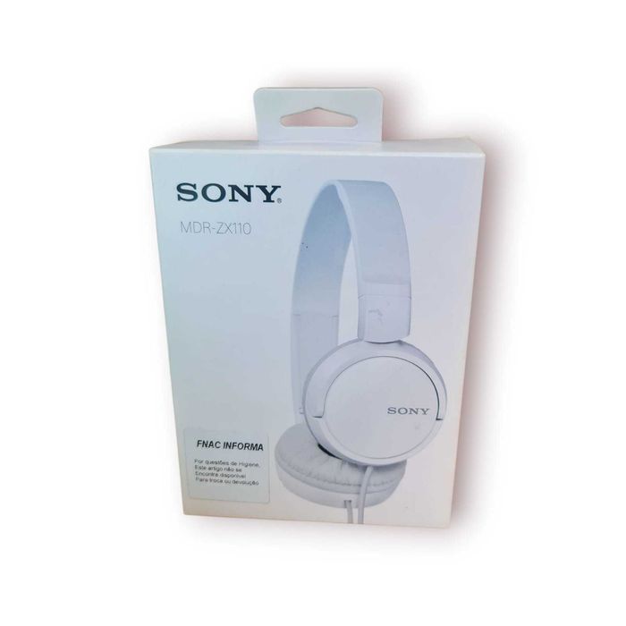 Auscultadores SONY MDR-ZX110 – com fio, cor branco –(nunca utilizados)