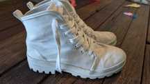 Białe materiałowe trapery buty r. 36