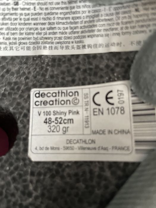 Capacete Decathlon menina 48-52 cm